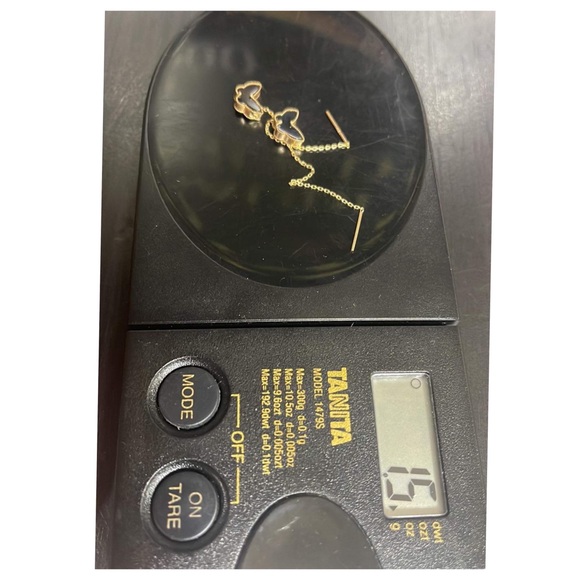 18k Solid Gold Butterfly Earrings - Picture 4 of 6